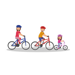Naklejka premium Set of Family Bicycle Together Cartoon