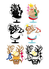 bride and groom, wedding icons emblems logo