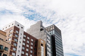 Low angle view of residential buildings in East Village of New Y