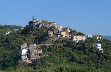 Fototapeta na wymiar Sorbo Ocqgnano village in Corsica 