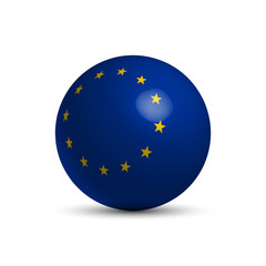 Flag of Europe on a 3d ball