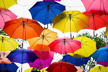 Colorful Umbrella Floating sky