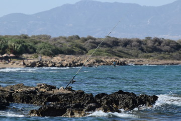 Fototapeta na wymiar Fishing in the Mediterranean Sea