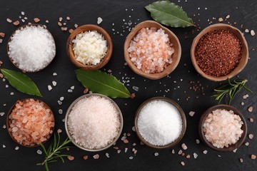 Various types of table salt.