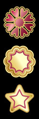 floral and star isolated design elements for your creative projects. cool gradients gold, rose-gold and silver gradients included in the eps. file. for template designs, certificates and award