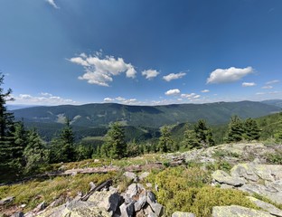 Fototapeta na wymiar Panorama view on Carpathians mountain