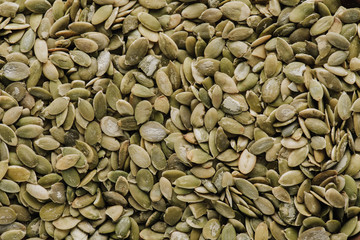 Top view of pumpkin seeds in full screen