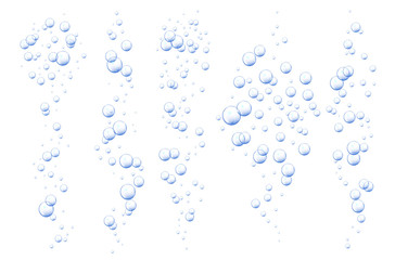 Fototapeta na wymiar Bubbles under water vector illustration on white background