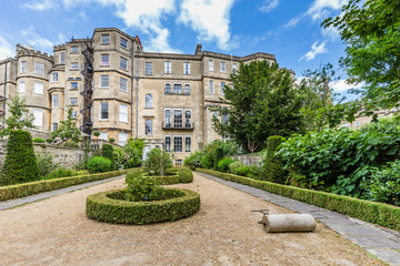 Ancient Georgian House and formal English garden in Bath, Somerset, UK