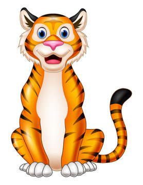 Cartoon smiling tiger
