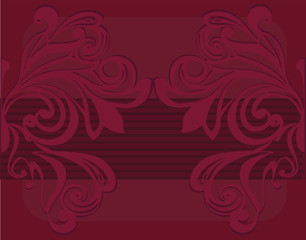 Floral decoration on deep red background