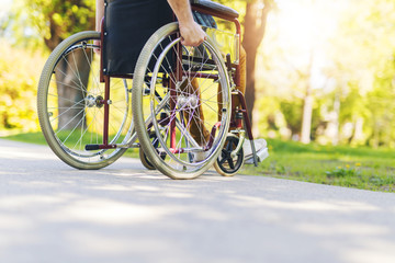 Paralyzed man in park