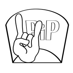 Hand zombie icon. Rip. Vector illustration.