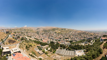 Fototapeta na wymiar Panorama of Zahlé town and the Bekaa Valley in Lebanon