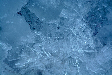 ice crystals on the winter river