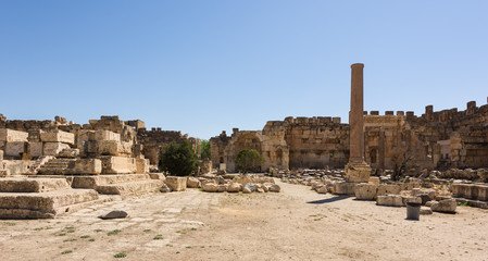 Great court of the Roman temple of Jupiter, Baalbec heritage site, Lebanon.