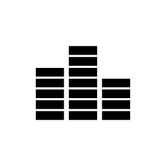 Frequency Sound Wave, Music Equalizer. Flat Vector Icon illustration. Simple black symbol on white background. Frequency Sound Wave, Music Equalizer sign design template for web and mobile UI element