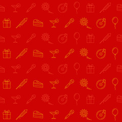 Seamless pattern with line party icons for your design