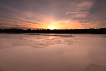 Obraz premium sunset landscape water