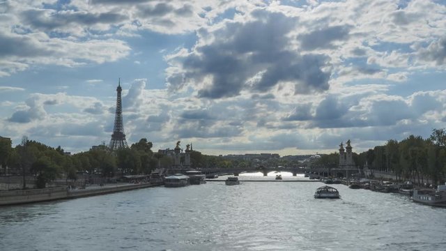 Slow motion of the Eiffel Tower