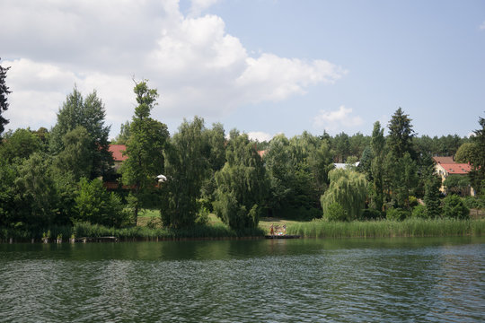 on the lake in summer in Osno Lubuskie in Poland