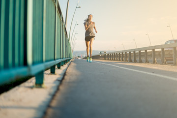 Young woman jogging in the afternoon