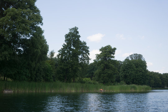 on the lake in summer in Osno Lubuskie in Poland