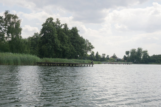 on the lake in summer in Osno Lubuskie in Poland