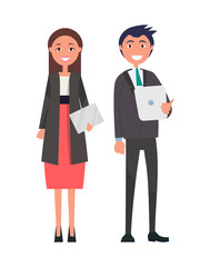 Successful Team Confident Leaders Vector Man Woman