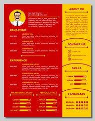 Resume and CV Template with nice minimalist design. Vector illustration