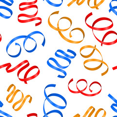 Colored ribbons. Seamless pattern