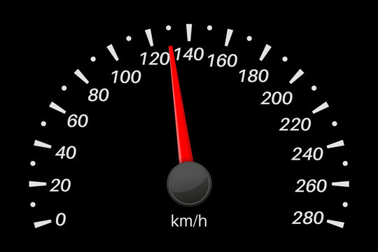 Speedometer. Black vehicle gauge scale