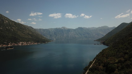 Fototapeta na wymiar Aerial photo of Perast,Montenegro