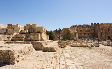 Great court of the Roman temple of Jupiter, Baalbec heritage site, Lebanon.