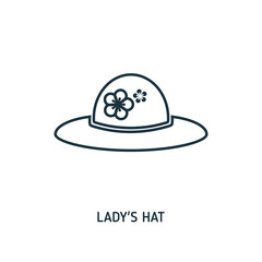 Lady Hat creative icon. Simple element illustration. Lady Hat concept symbol design from beach icon collection. Can be used for web, mobile and print. web design, apps, software, print.