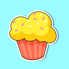 Cake of simple color illustrations