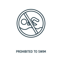 Obraz premium Prohibited To Swim creative icon. Simple element illustration. Prohibited To Swim concept symbol design from beach icon collection. Can be used for web, mobile and print. web design, apps, software