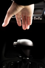 Closeup of a Hand on Gear Shift