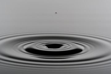 Water surface with droplets