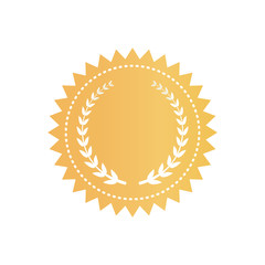 Round Gold Certificate Logotype with Laurel Wreath