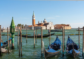 Fototapeta na wymiar Venice View With Gondola's