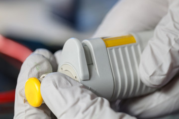 Adjustment micropipettes in the microbiology laboratory