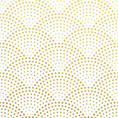 Fond de vecteur transparente motif d& 39 écailles dorées scintillantes ou de confettis de fontaine dans un design rétro Gatsby avec des points scintillants d& 39 or art déco sur blanc