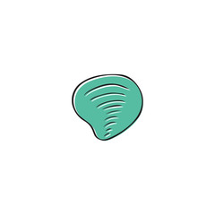 Vector hand drawn sea shell. Isolated individual object.