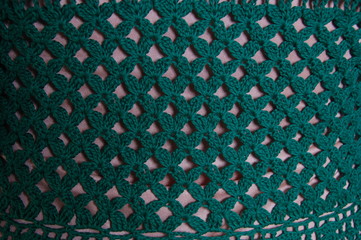 Handmade. Hand knitting. Bright colors. Close-up
