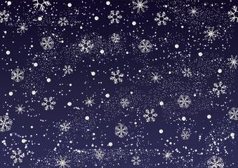 雪の結晶　星空