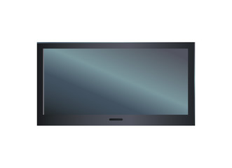 TV Set with Big Screen Closeup Vector Illustration
