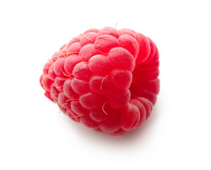 Delicious fresh ripe raspberry on white background