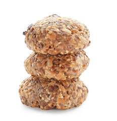 Sweet tasty cookies on white background