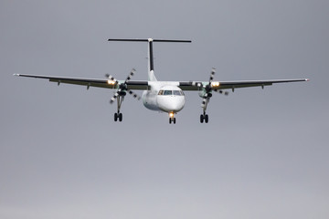 Air craft landing on Brønnøysund air port, Northern Norway